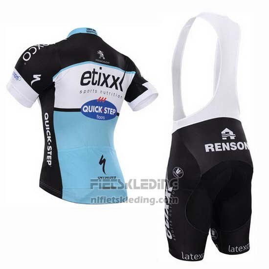 2015 Fietskleding Etixx Quick Step Zwart en Wit Korte Mouwen en Koersbroek
